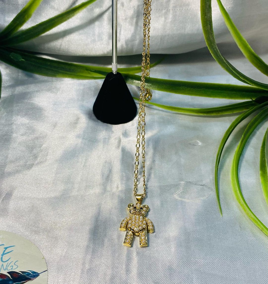 Cadena con dije Osito de Perla móvil