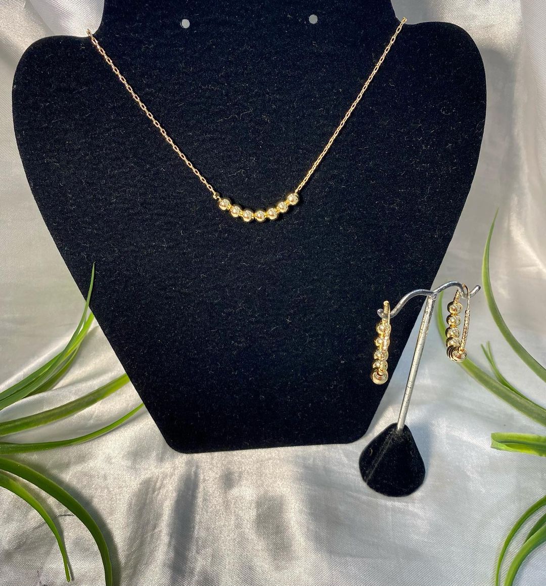 Juego de Cadena con Arracada Chapa de oro