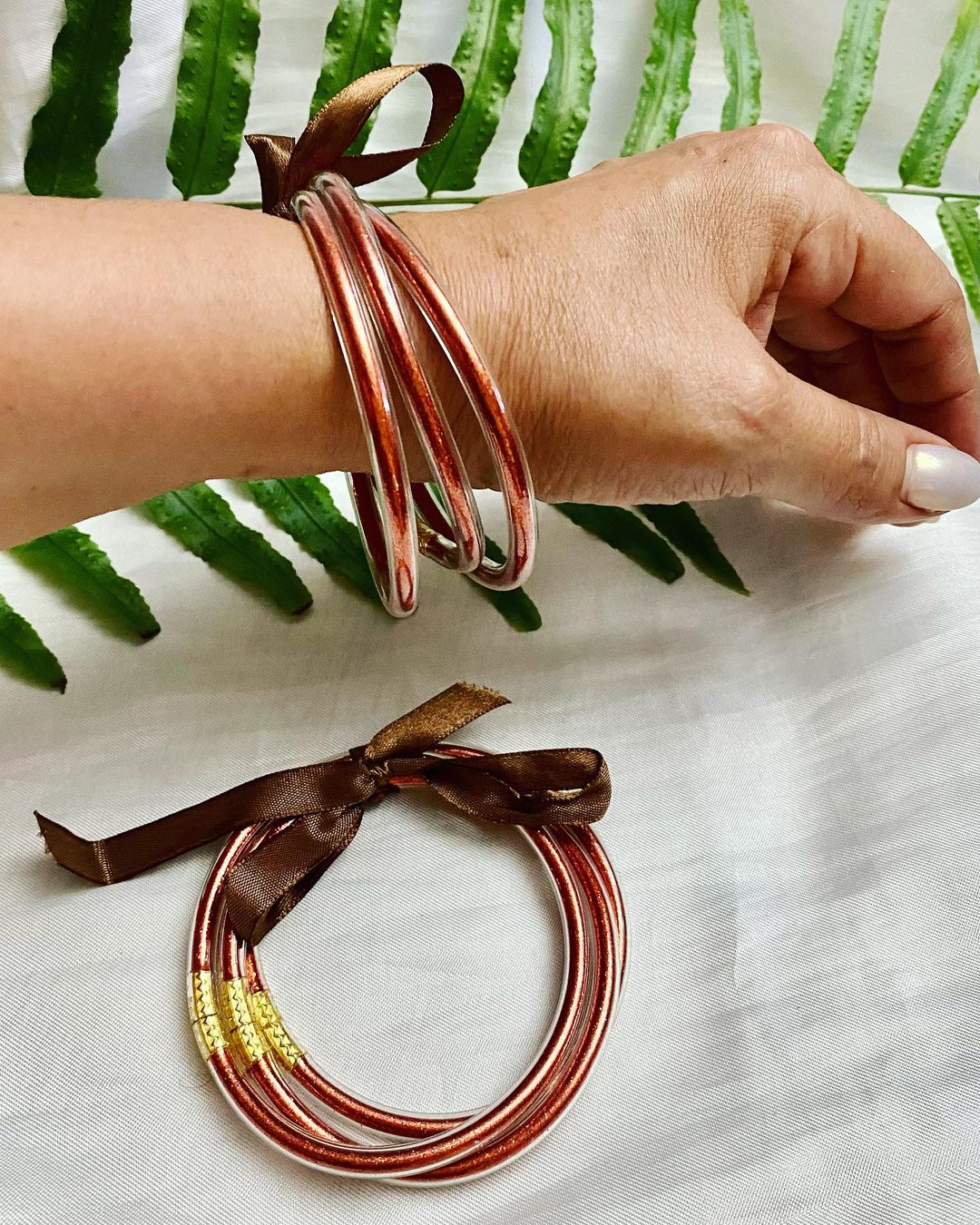 Set de pulseras Tibetanas con glitter