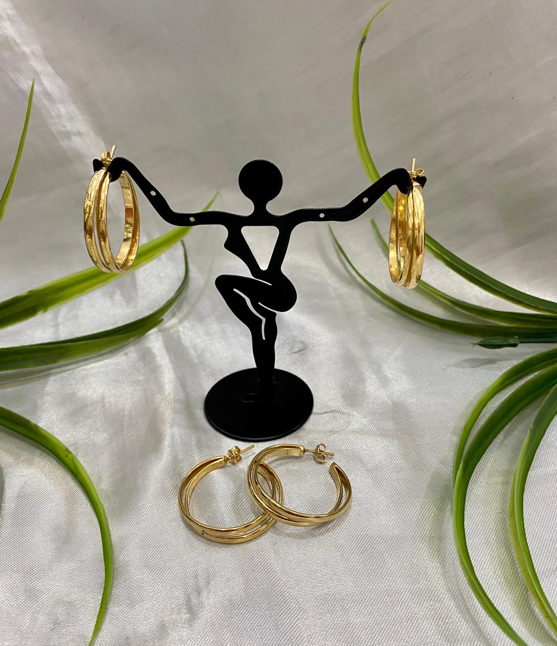 Arracada doble, chapa de oro.