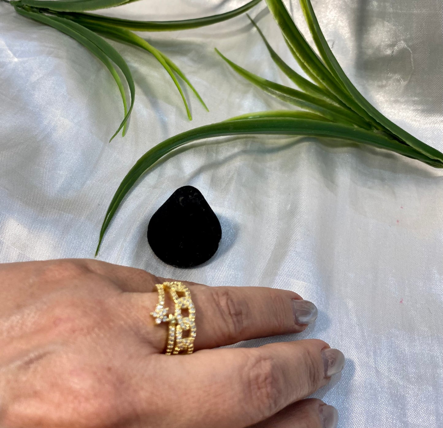 Anillo Doble  Cadena y Estrella