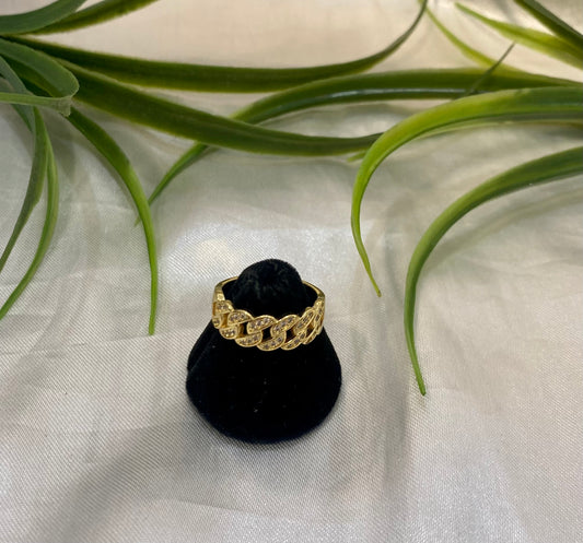 Anillo de eslabón con zirconia