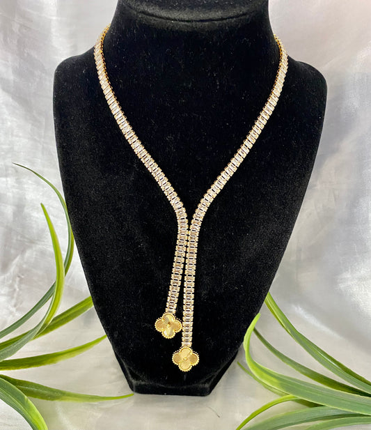 Collar Zirconia baguette dos Flores