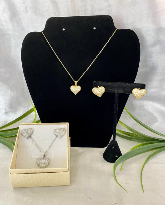 Juego corazón zirconia