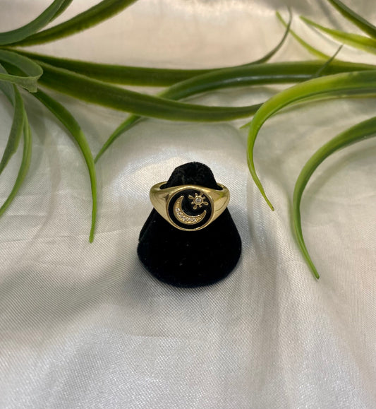 Anillo con luna y estrella