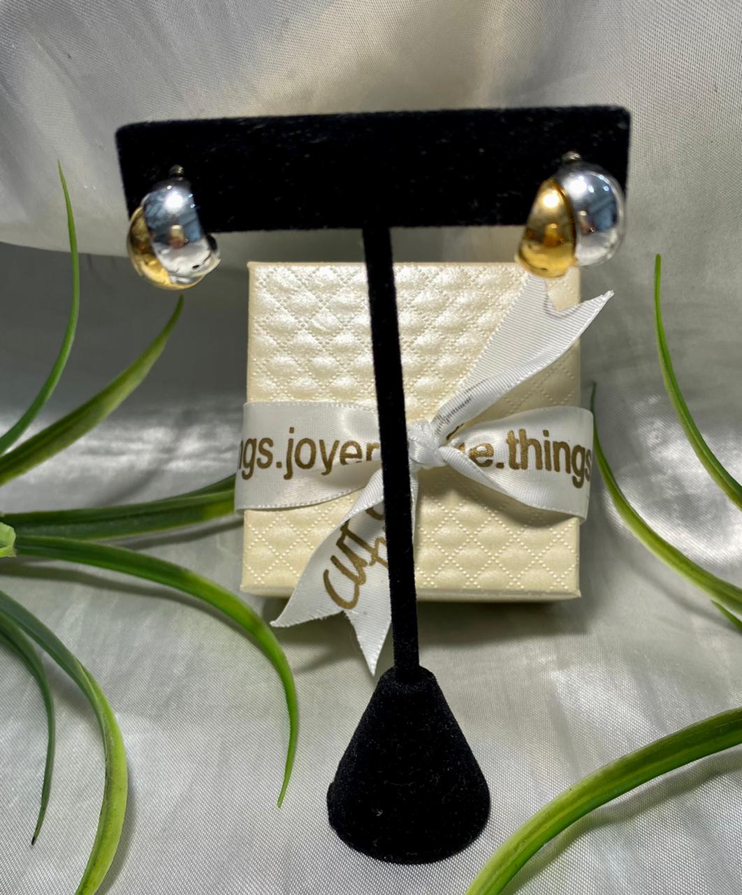 Aretes bicolor Chapa de oro