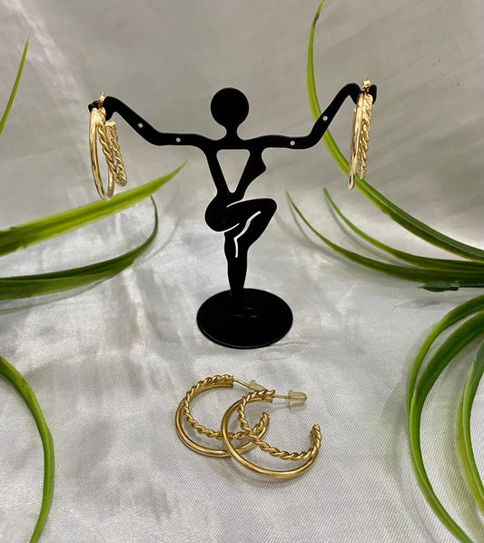 Arracada doble, Chapa de oro.