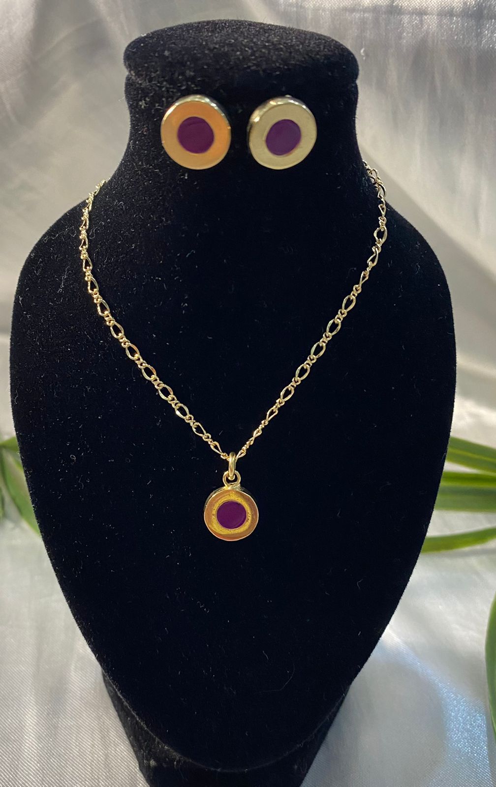 Juegos de Cadena con dije y aretes Chapa de oro