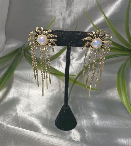 Aretes Flor lluvia laminado