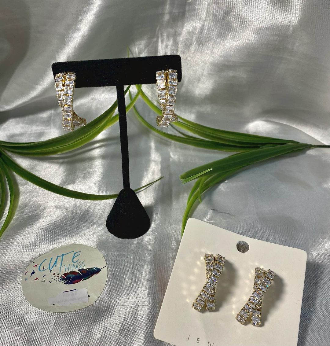 Aretes de Zirconia Chapa de oro