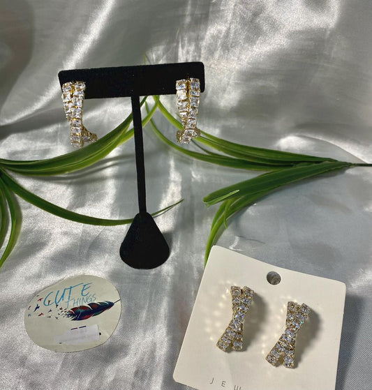 Aretes de Zirconia Chapa de oro