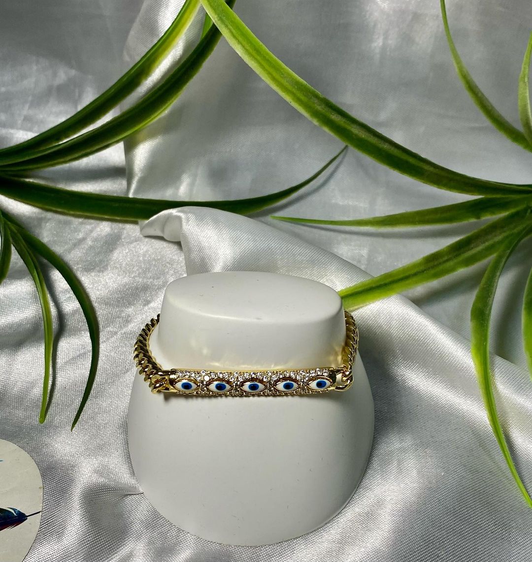 Pulsera de ojo en oro laminado