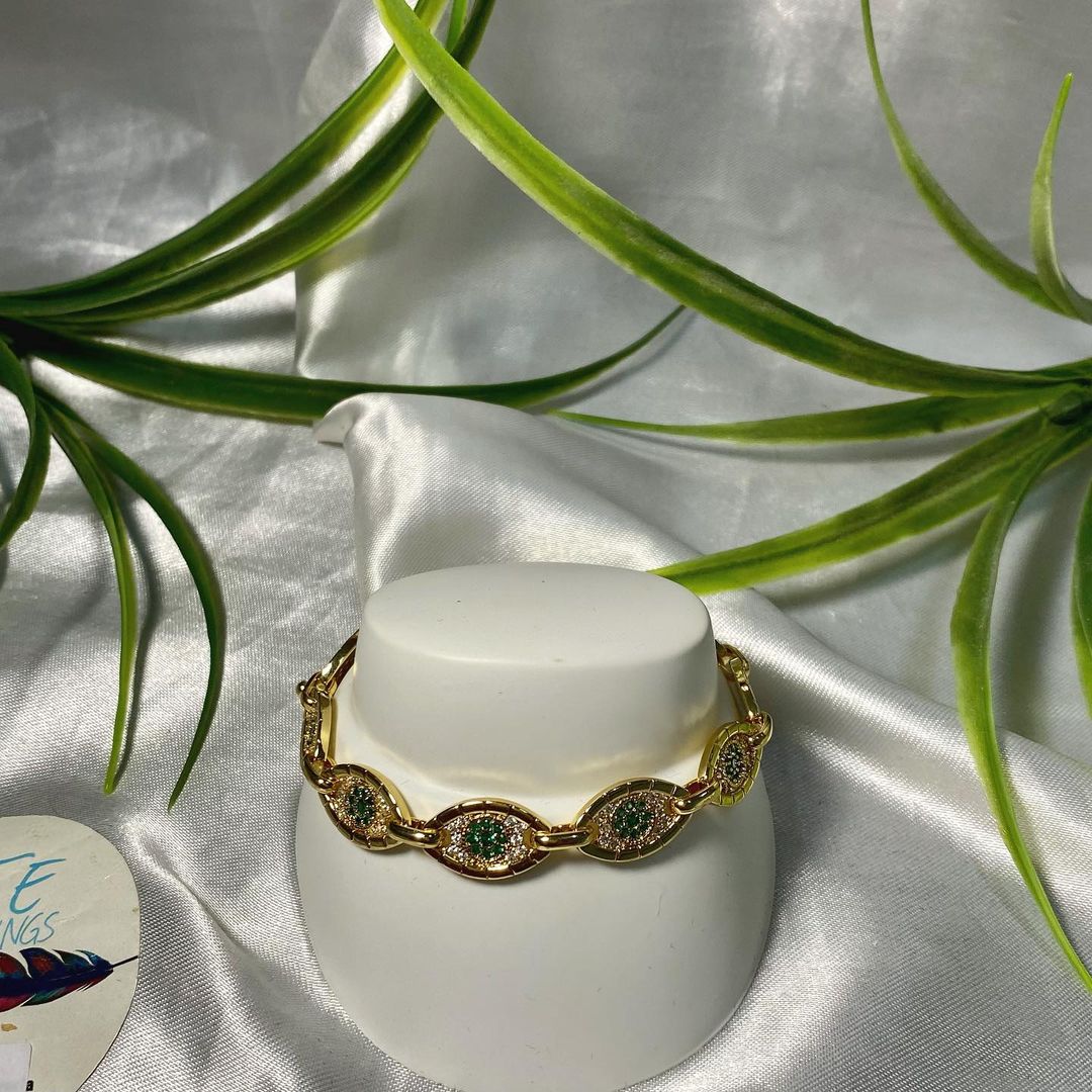 Pulsera de ojo en oro laminado