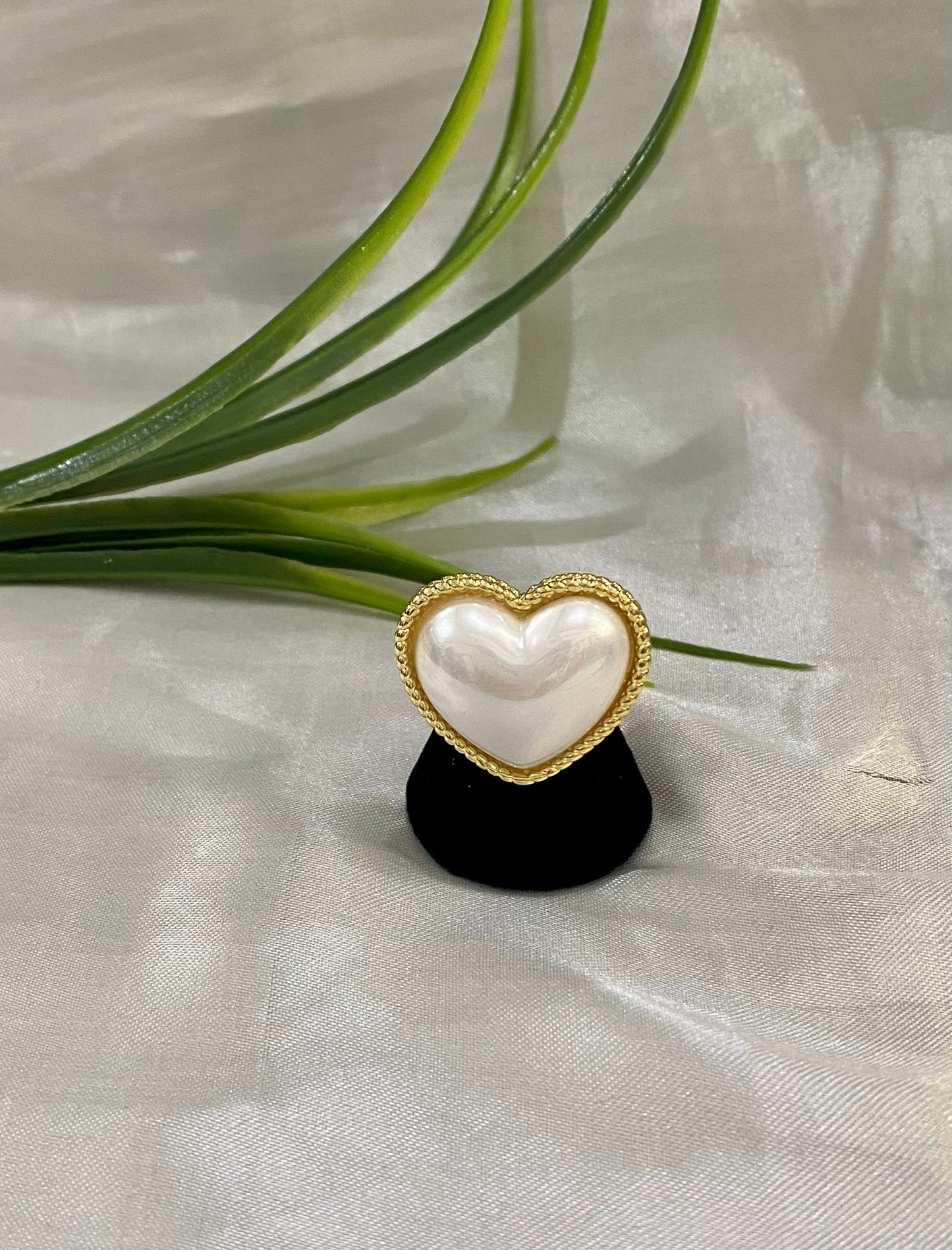 Anillo Corazón Perla XL