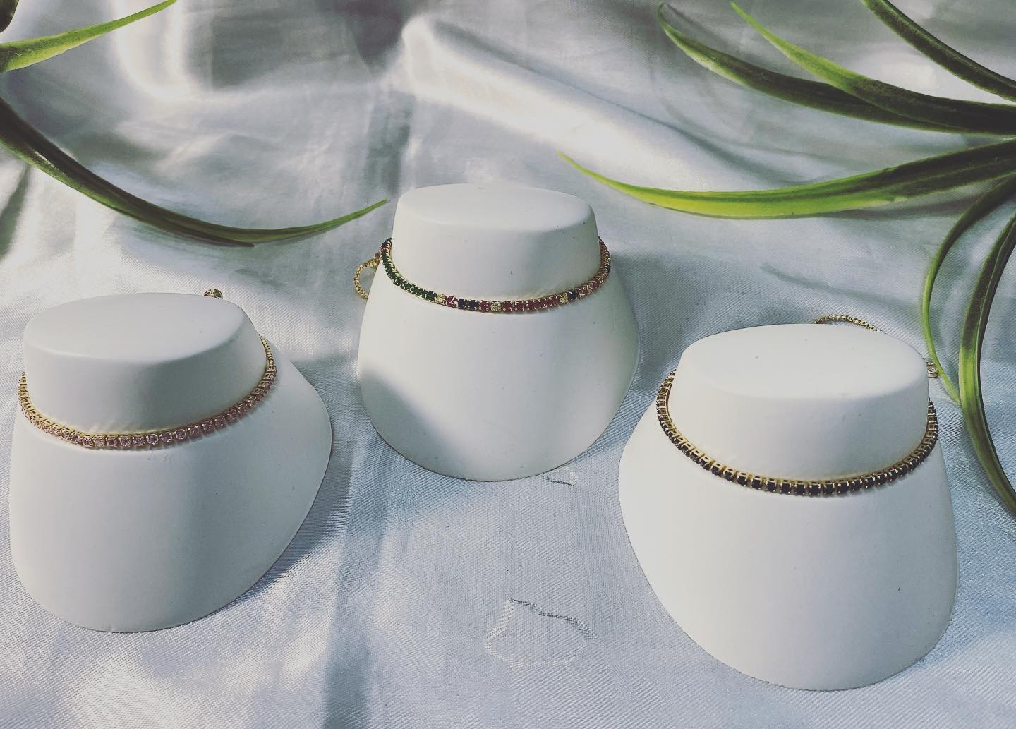 Pulseras de zirconia chapa de oro