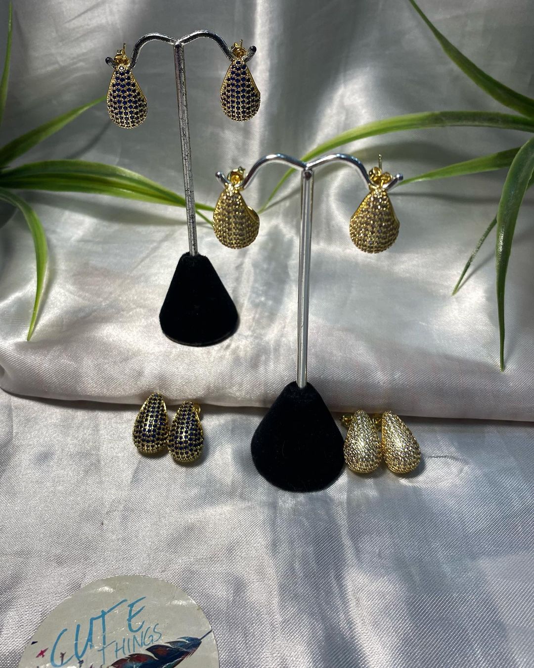 Aretes de Zirconia Chapa de oro