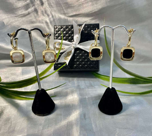 Arracadas con piedra natural colgante