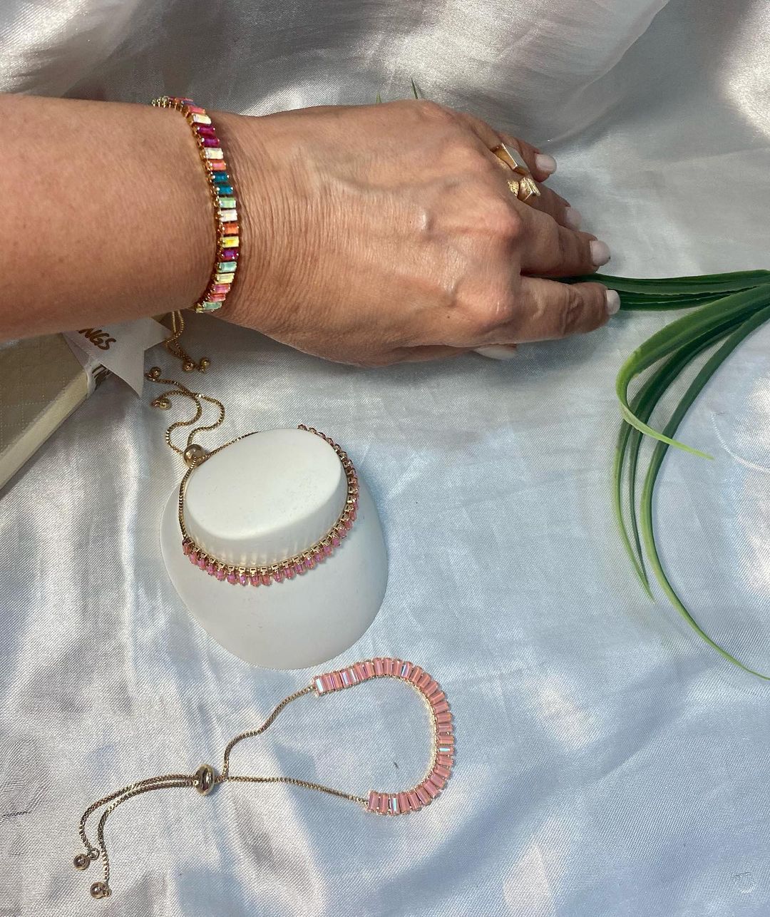 Pulseras de Zirconia Baguette varios colores disponibles