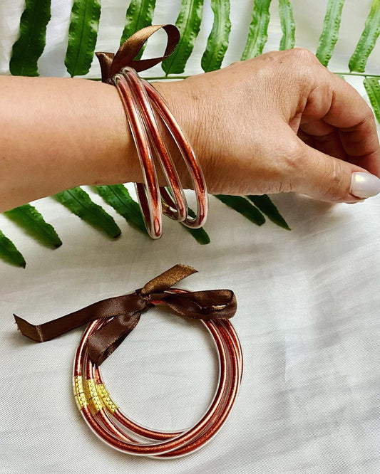 Set de pulseras Tibetanas con glitter