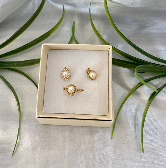 Juego de Perla con 2 Zirconias