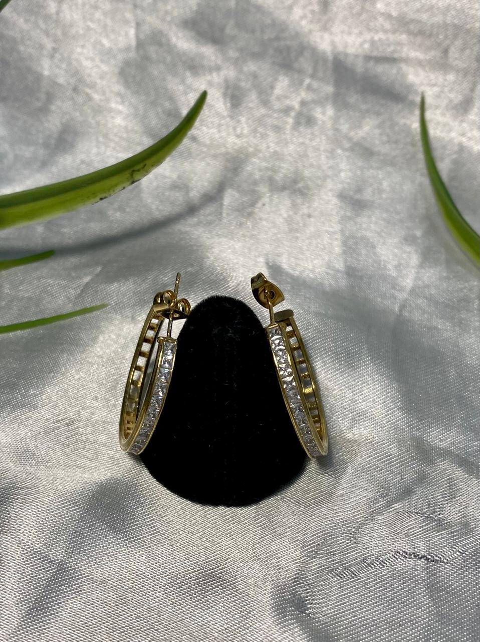 Arracada con Zirconias Chapa de oro