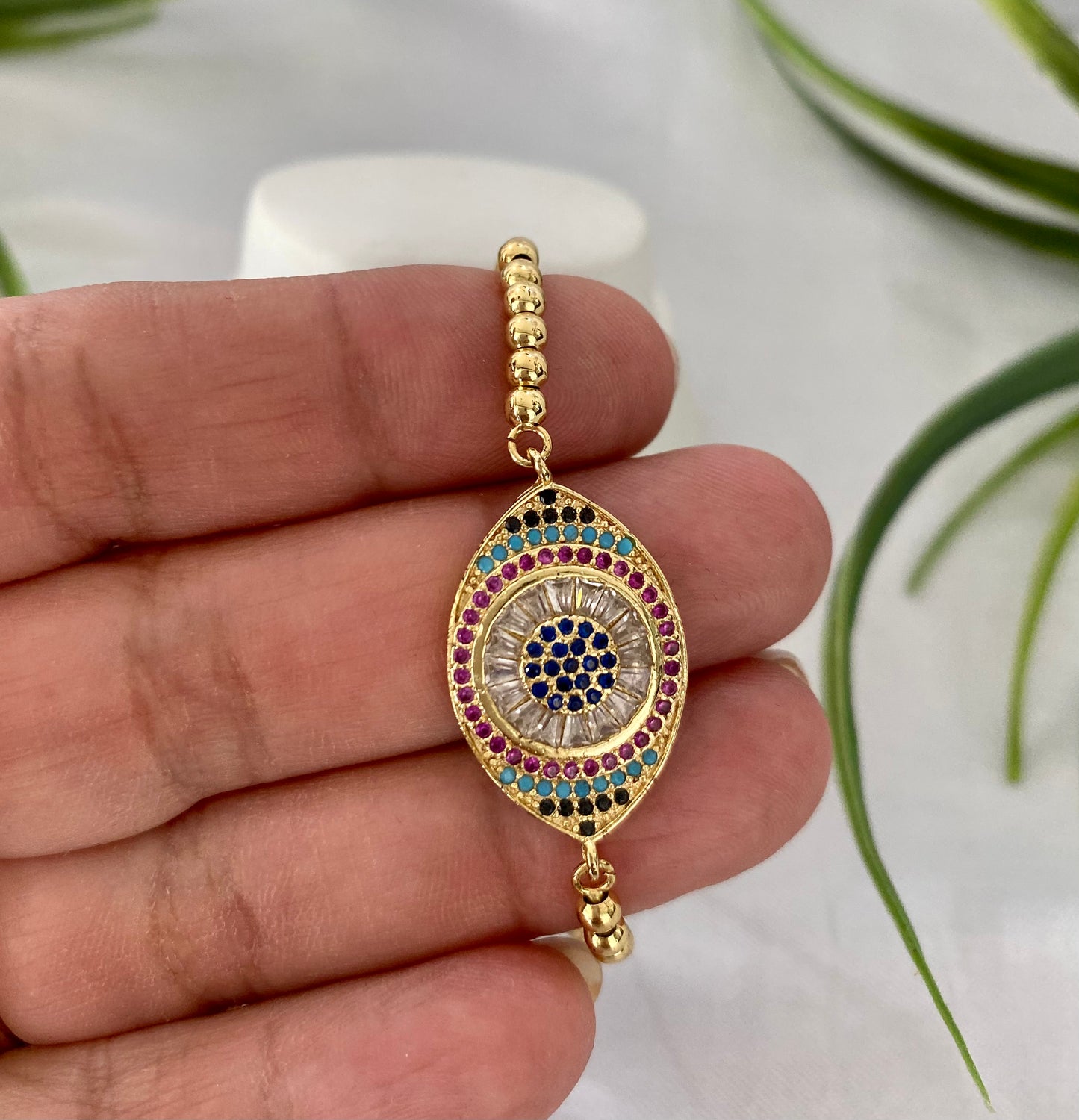 Pulsera de elevador con ojo de micropave