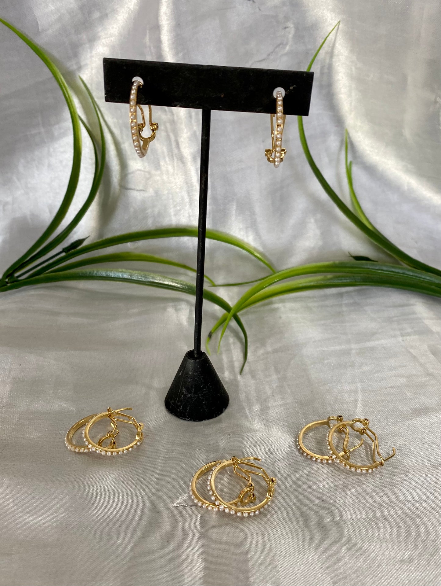 Arracada con microperlas