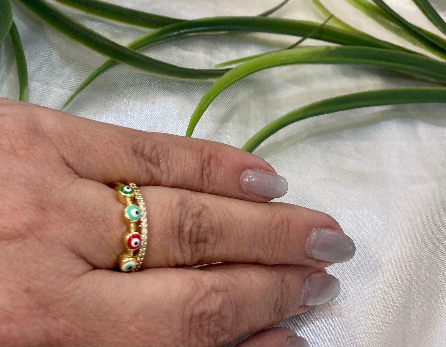 Anillo doble con ojitos