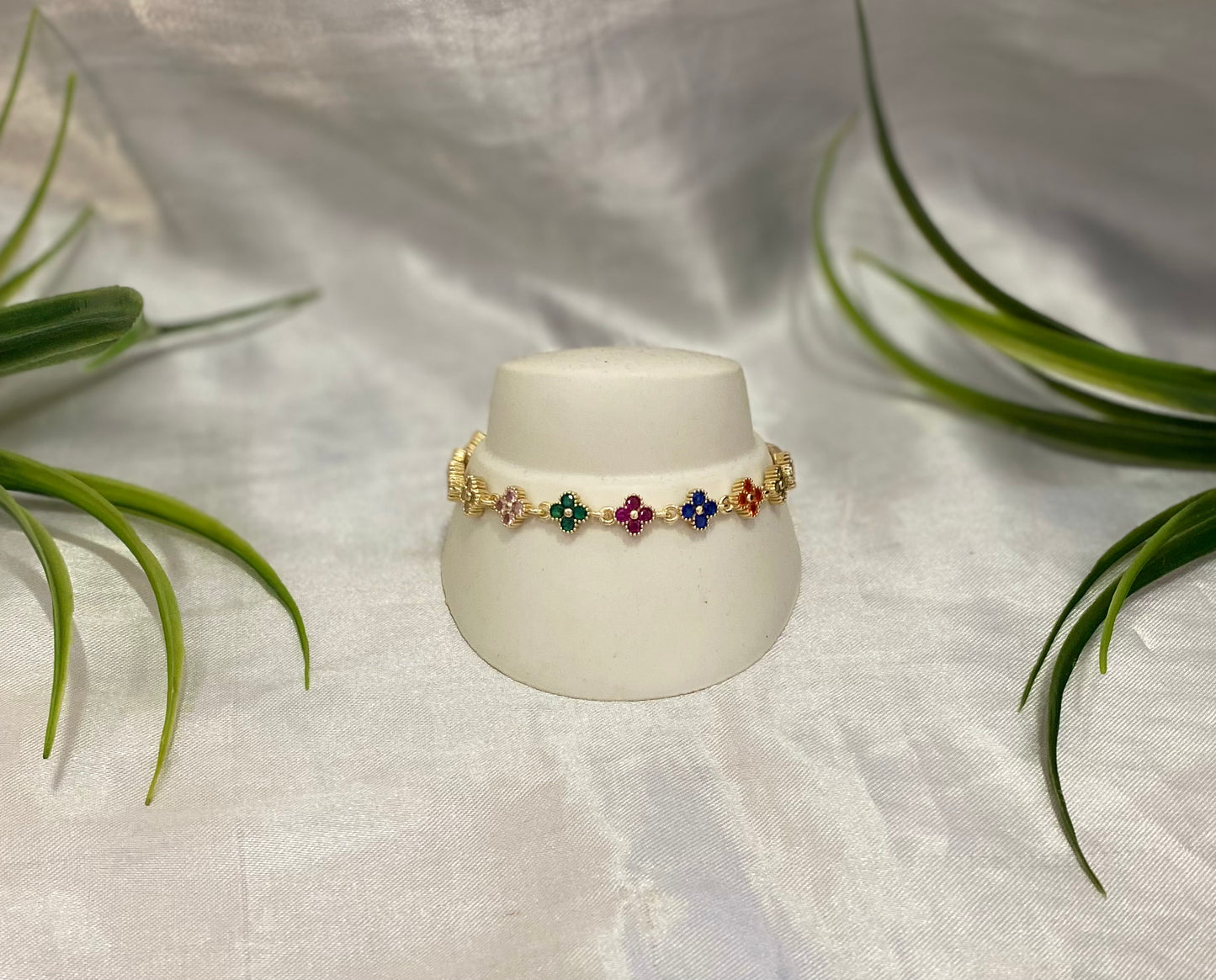 Pulsera flor colores zirconia