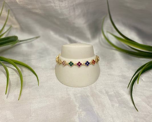 Pulsera flor colores zirconia