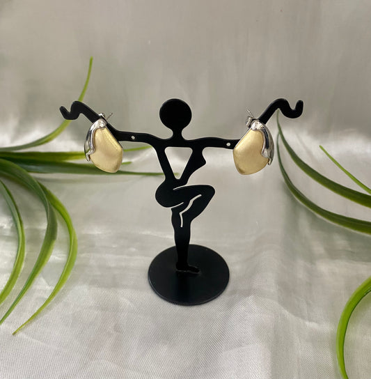 Arete tipo gota bicolor