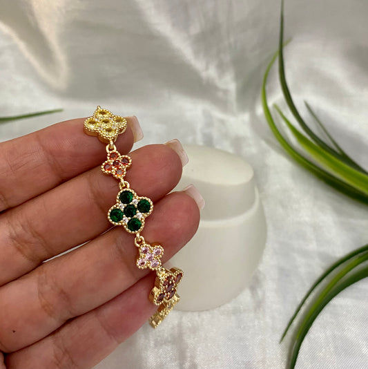 Pulsera de flor colores Zirconia
