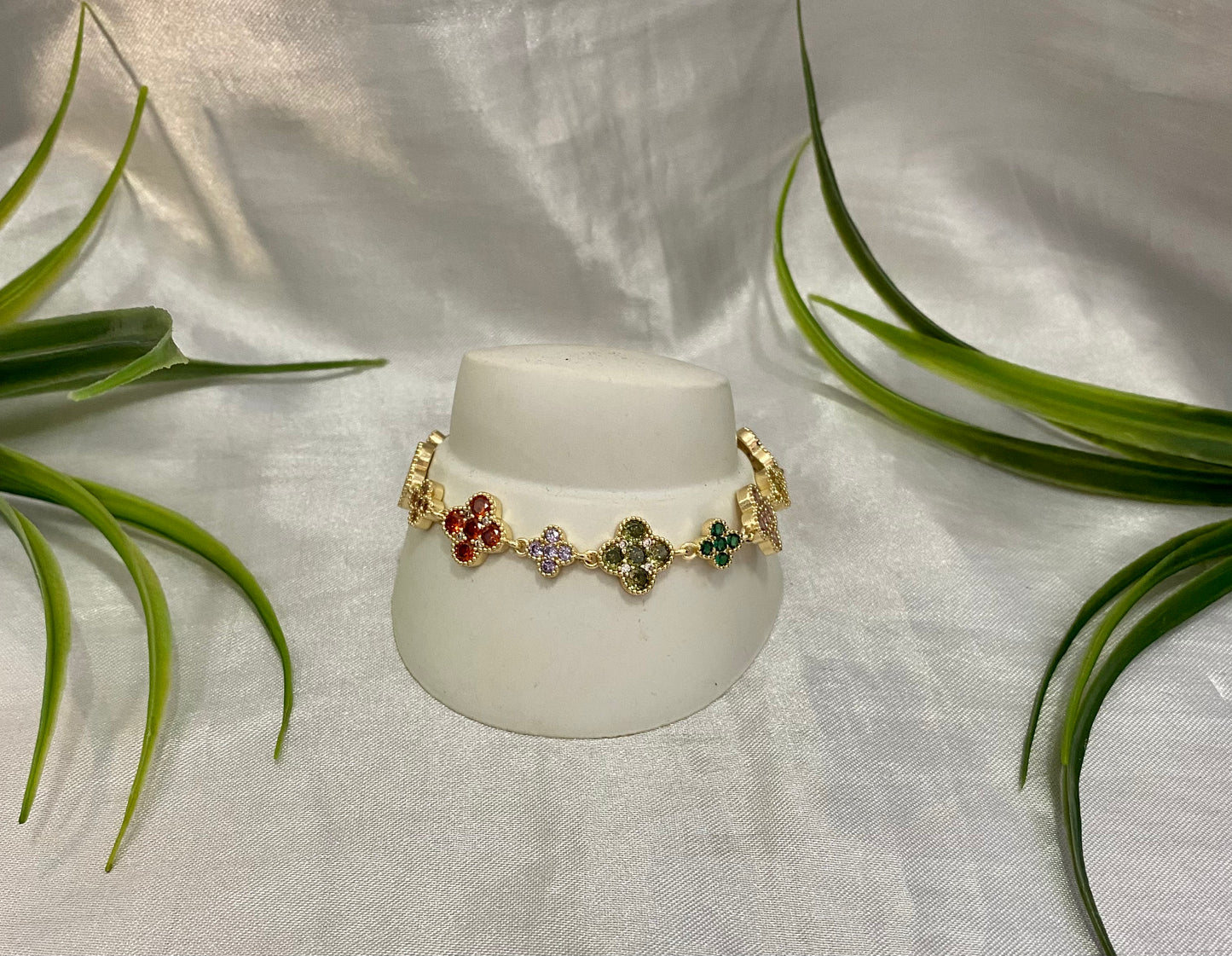 Pulsera de flor colores Zirconia