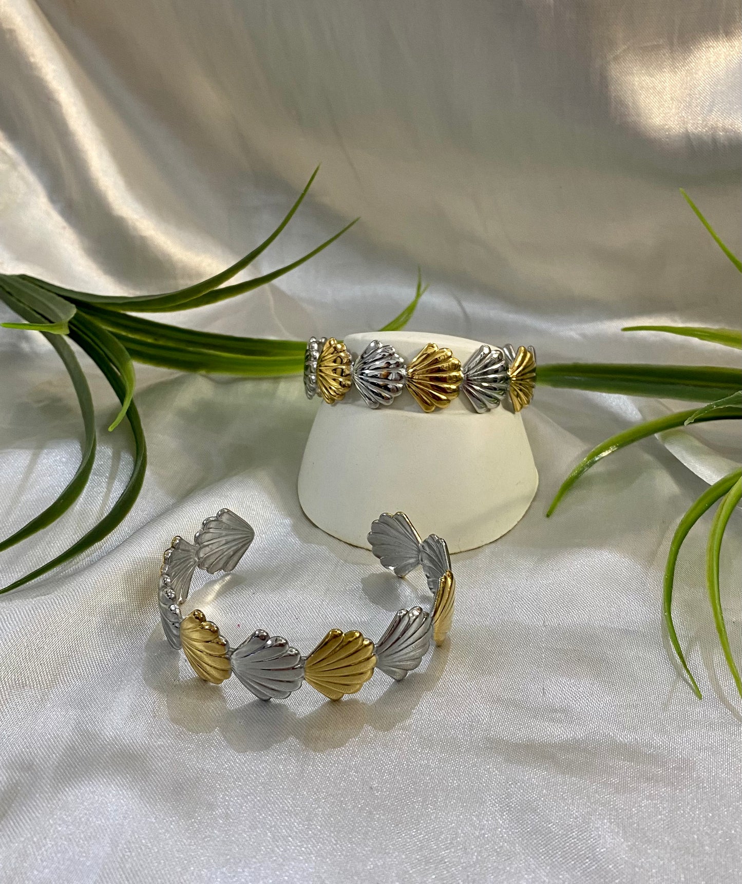 Brazalete concha bicolor