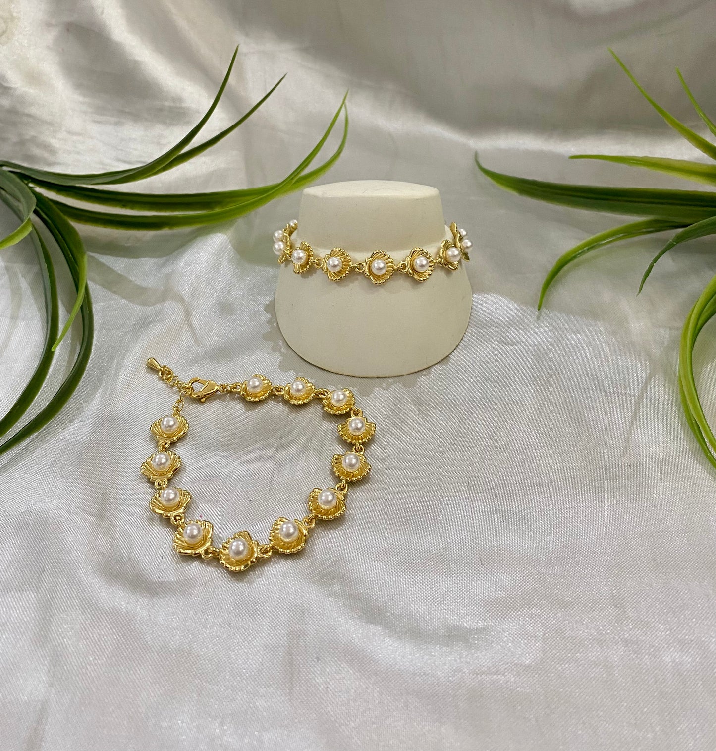 Pulsera concha con Perla