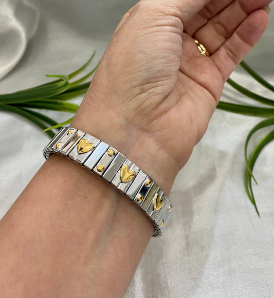 Pulsera elástica gruesa con corazón