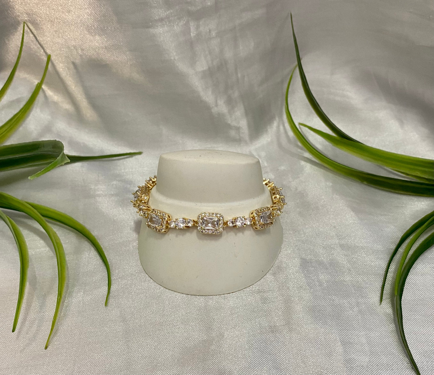 Pulsera de cuadros Zirconia