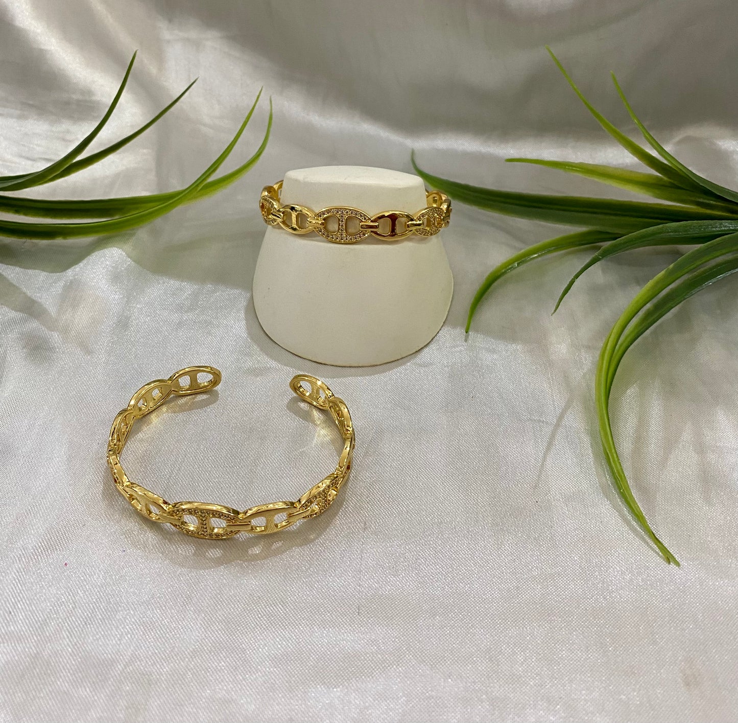 Brazalete eslabón Óvalo Zirconia