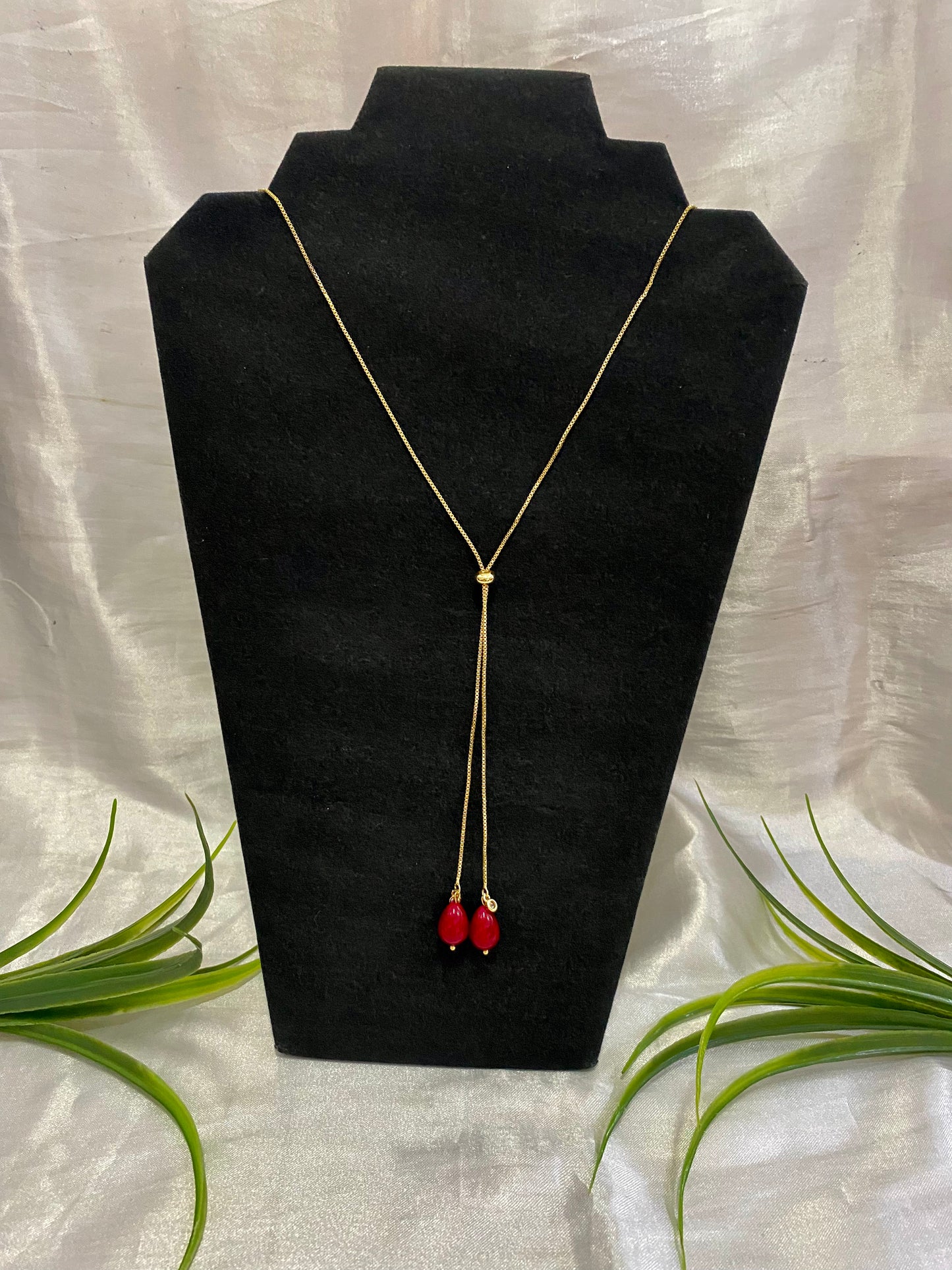 Collar largo Ajustable con Perla