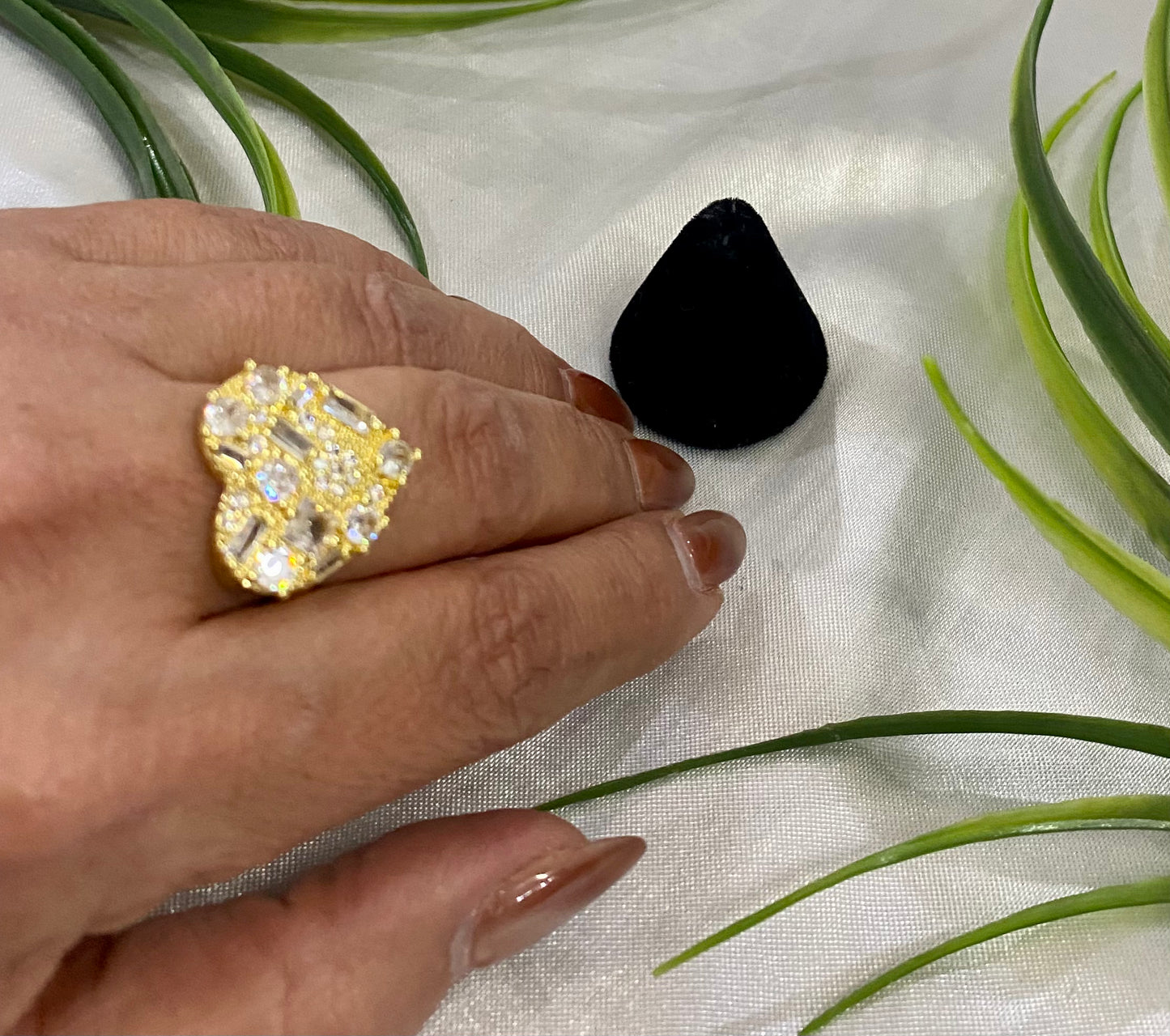 Anillo corazón XL Zirconia