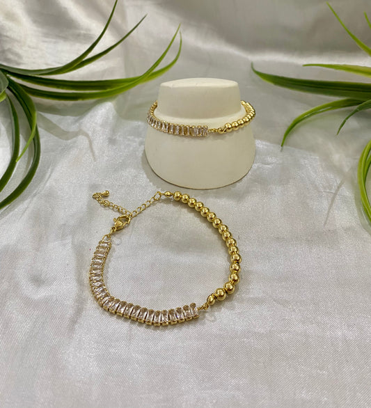 Pulsera zirconia y Bolitas