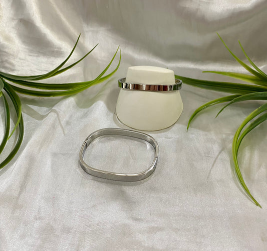 Brazalete Rectangular plateado