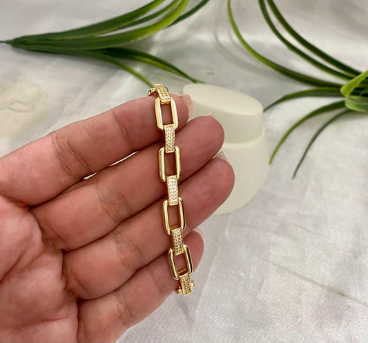 Pulsera de eslabón con zirconia