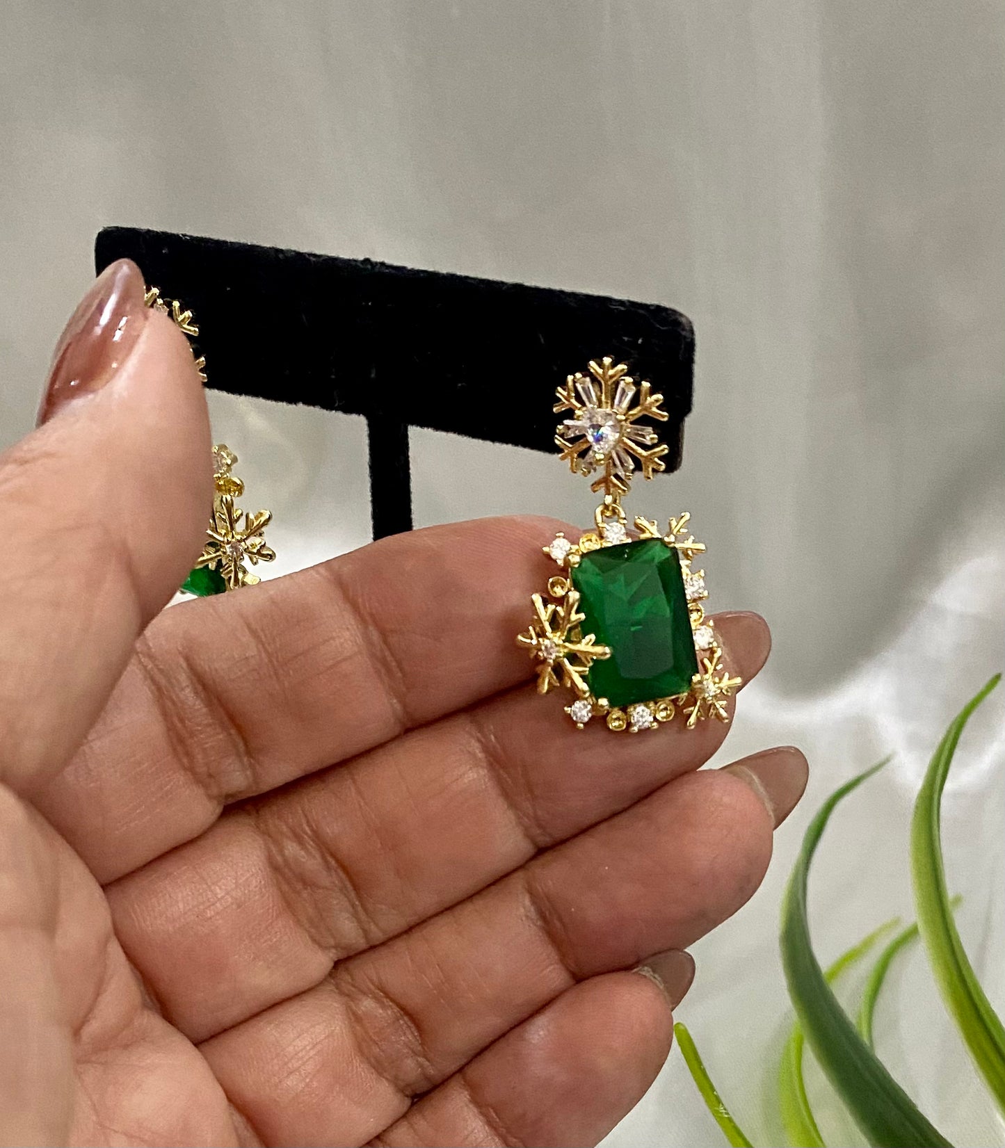 Aretes Invierno Esmeralda