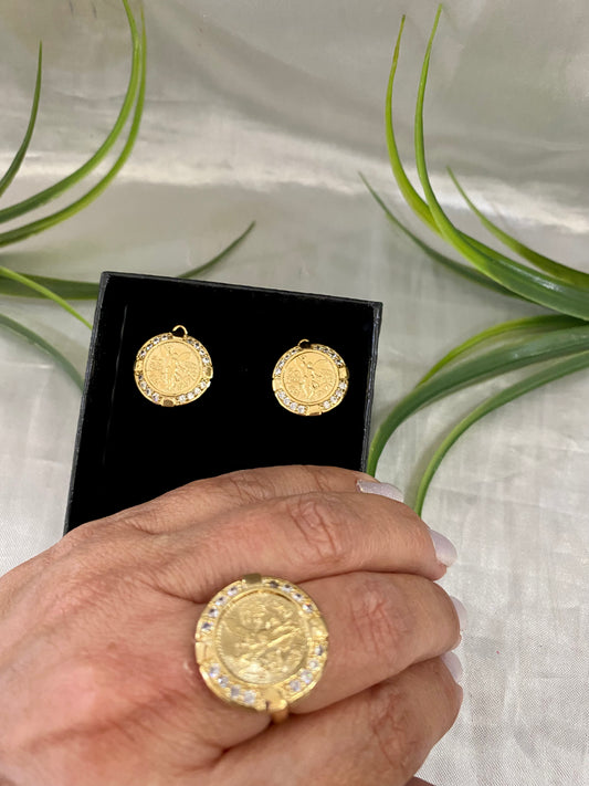Juego de moneda tipo Centenario con Zirconia