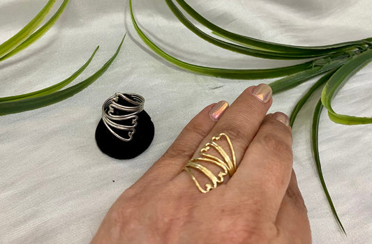Anillo en Rodio y Chapa de oro