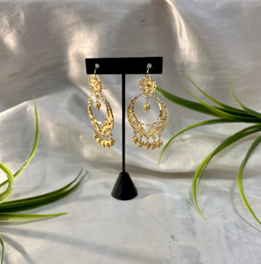 Aretes Coquete filigrana dorada grande