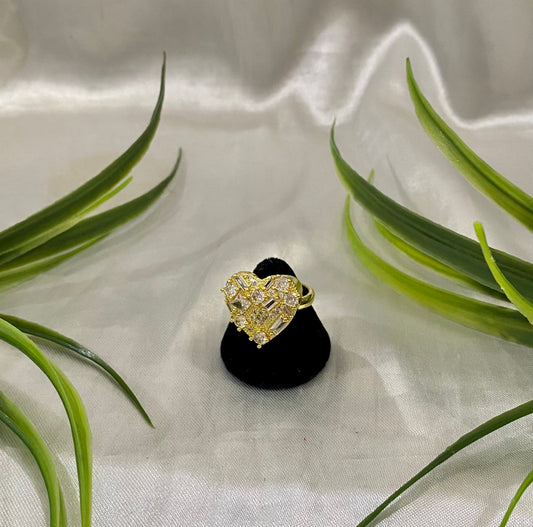 Anillo corazón XL Zirconia