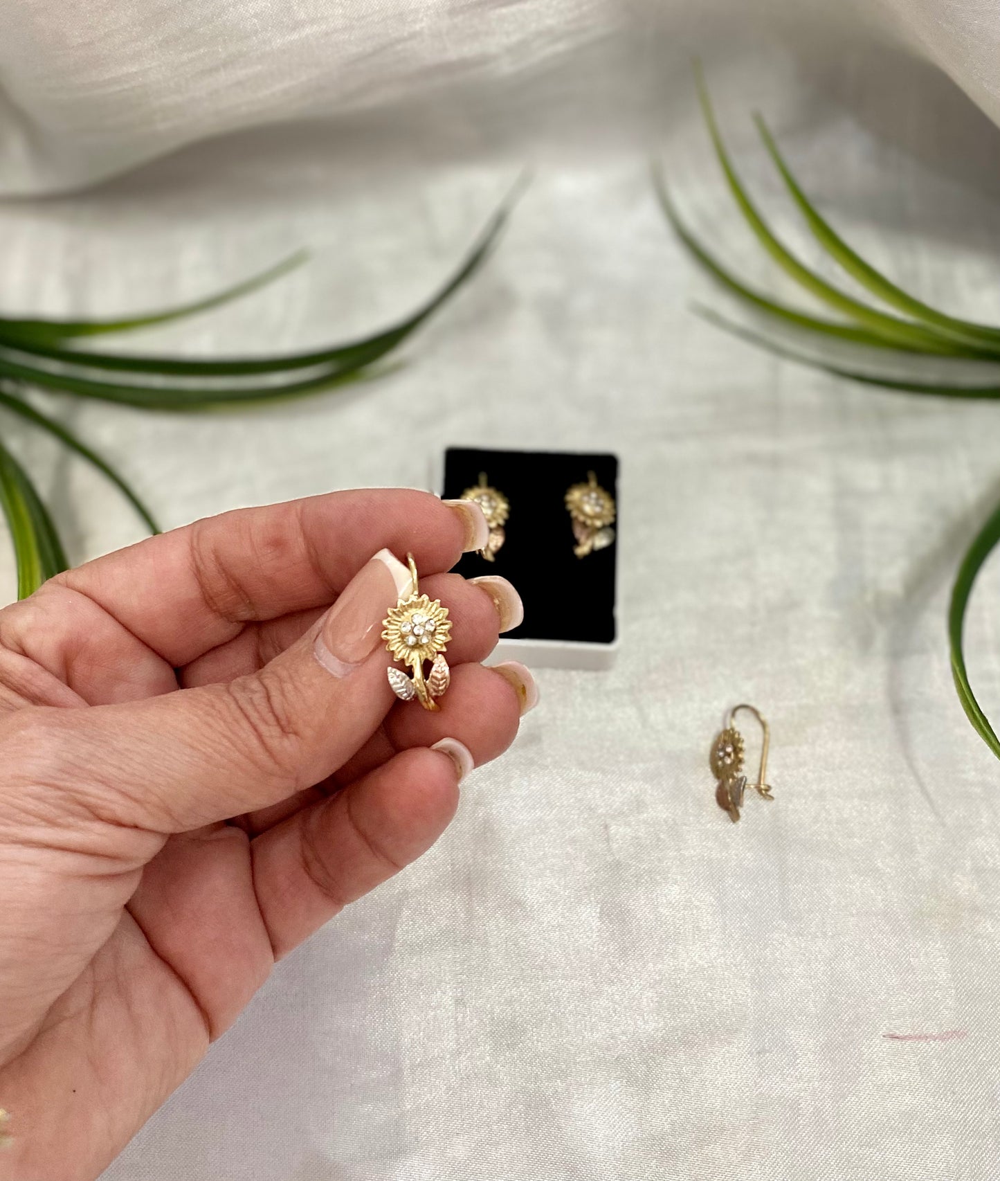 Aretes girasol florentino