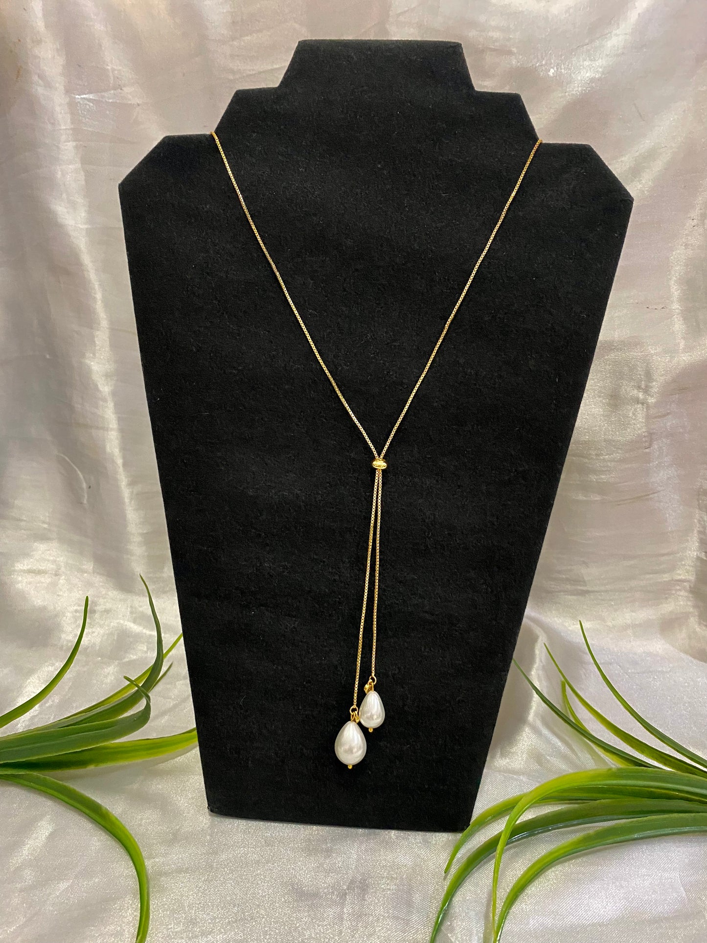 Collar largo Ajustable con Perla